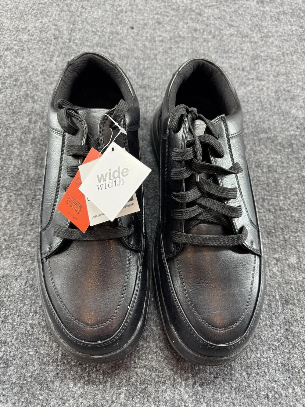 Deer Stags Durham Shoes Mens Size 11 Wide Black Faux Leather Comfort Sneaker
